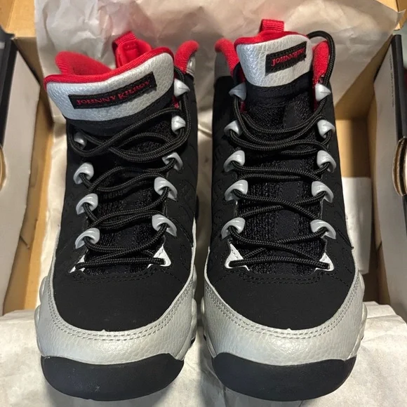Air Jordan Black and Gray Johnny Kilroy Retro 9 Sneakers - Picture 3 of 8